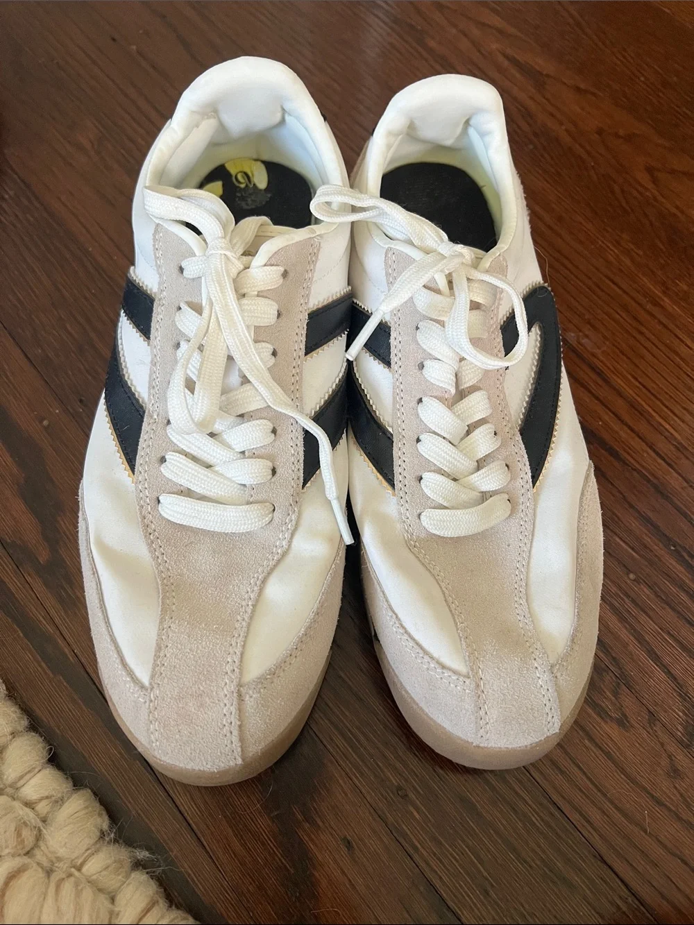 Women’s White and Black Tretorn Trainer Sneakers
